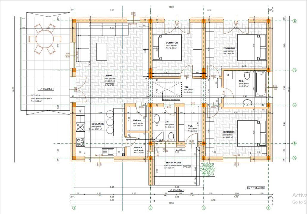 Casa individuala pe parter, 480 mp teren – Stupini – 0% comision