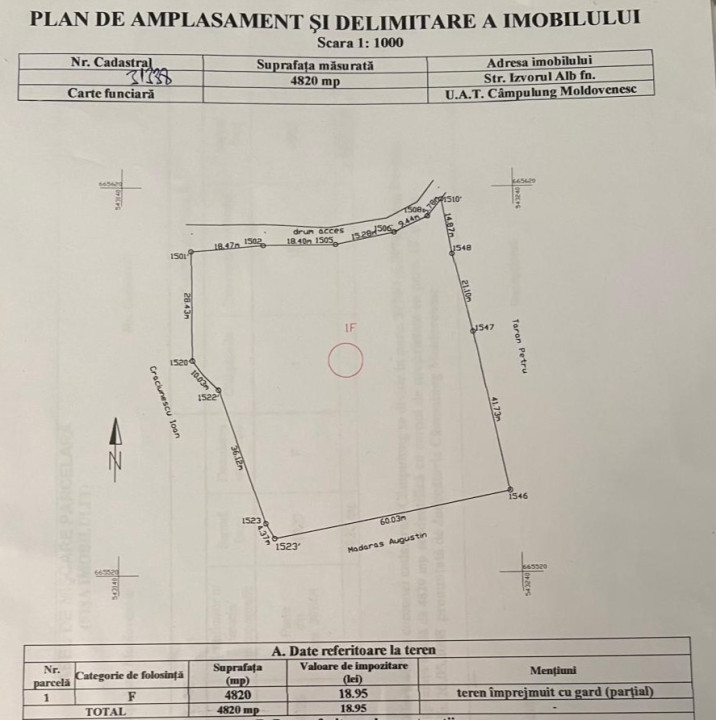 Teren Intravilan 4820 mp Campulung Moldovenesc - 1 km de Partia Rarau