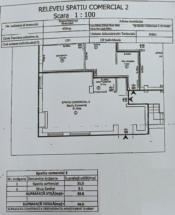 Spațiu Comercial de Vânzare - Calea Șurii Mici, Sibiu | Vitrină, 3 Intrări