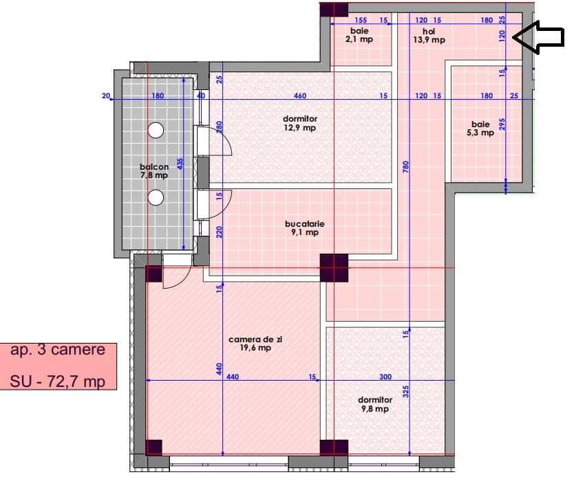 Apartamente noi Nicolina- 3 camere