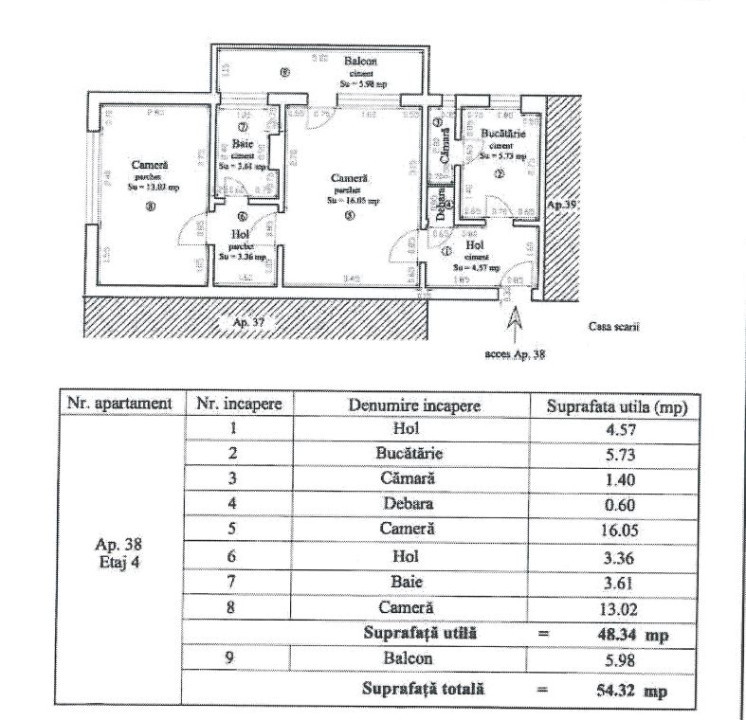 Apartament 2 camere, semidecomandat, Zizinului