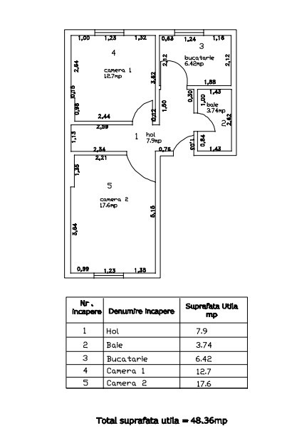 Apartament 2 camere de vânzare - zona aeroport - comision 0% cumpărător!