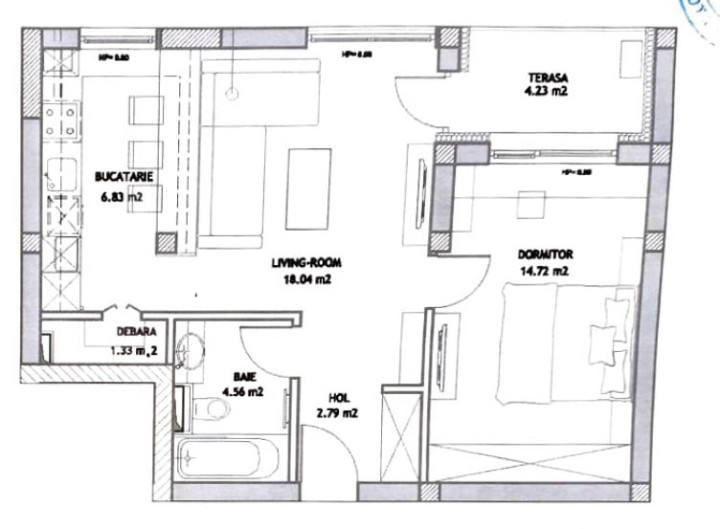 Studio nou, mobilat si utilat - Tractorul